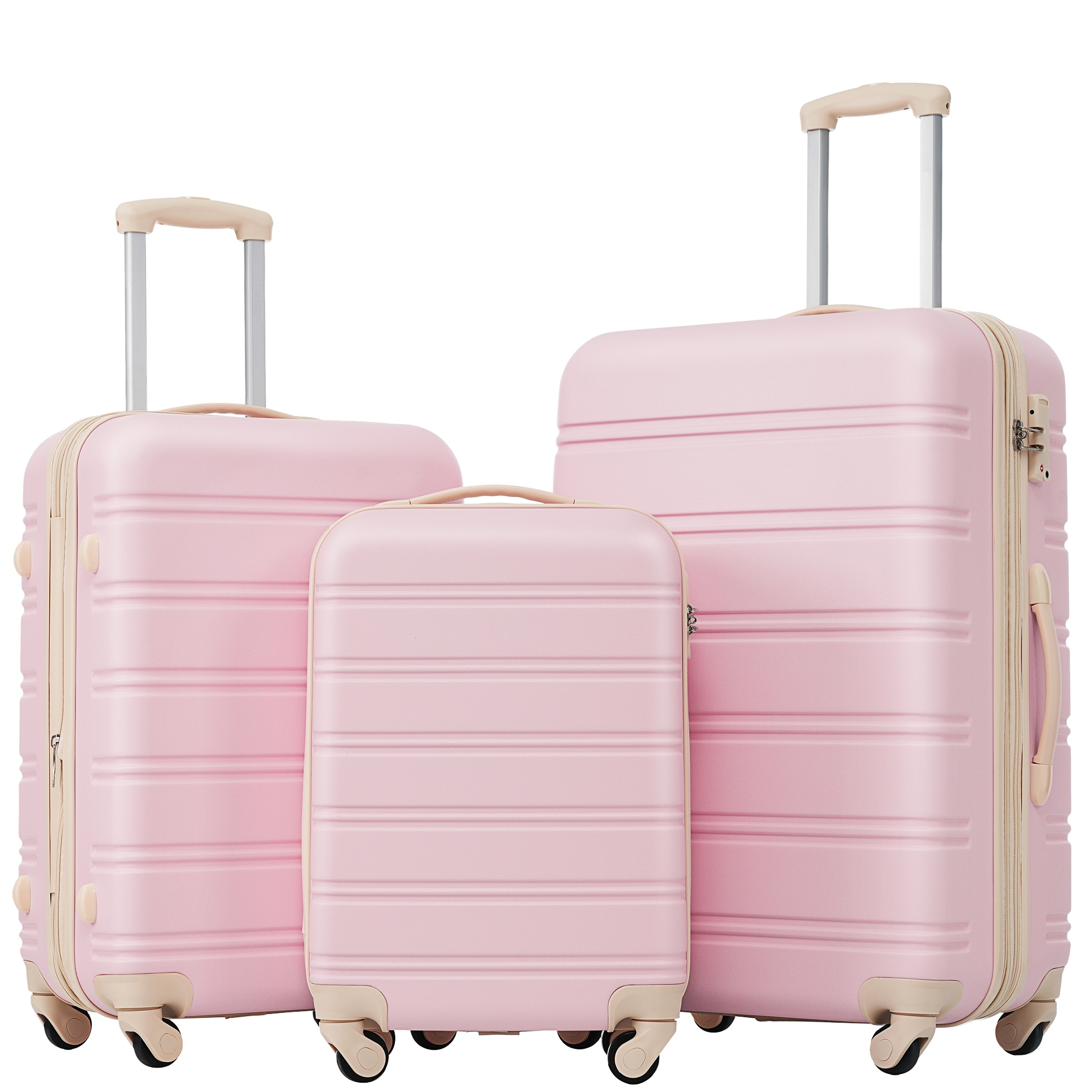 3-Piece Modern Luggage Sets, Expandable Hard-Shell Luggage with Zippered Compartment and TSA Lock, for Boarding Travel