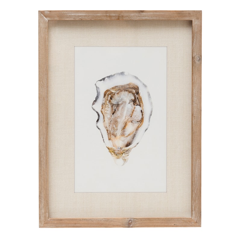 Wood Framed Wall Décor with Oyster, Set of 4 Styles