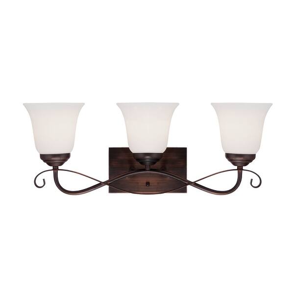 Kingsport Bathroom Vanity Light in Rubbed Bronze 3 Lights Bed Bath