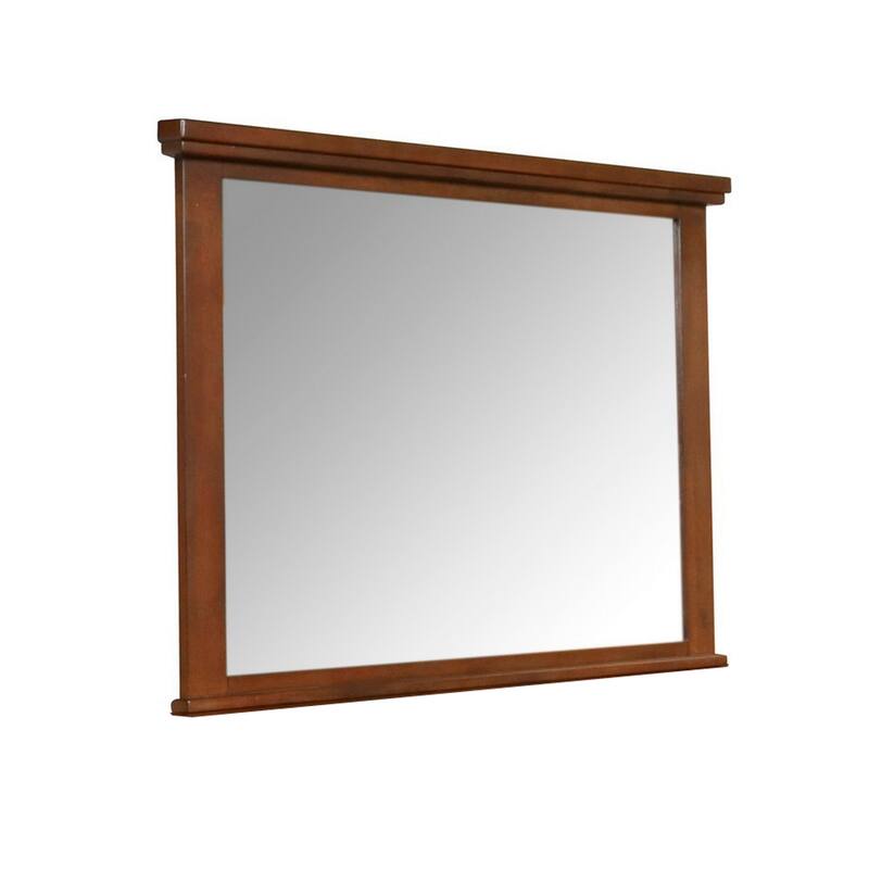 Lan 40 x 47 Dresser Mirror, Rectangular Tempered Glass, Classic Brown