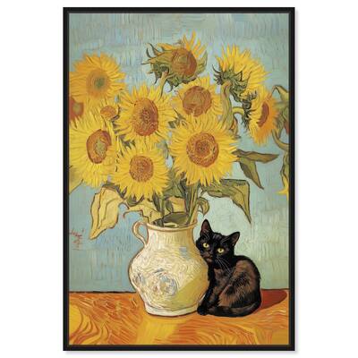 Sunflower Kitten Canvas by Art Remedy