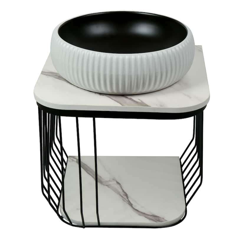 Fine Fixtures Dumbo Modern Bathroom Vanity -Black Rack with Vessel Sink