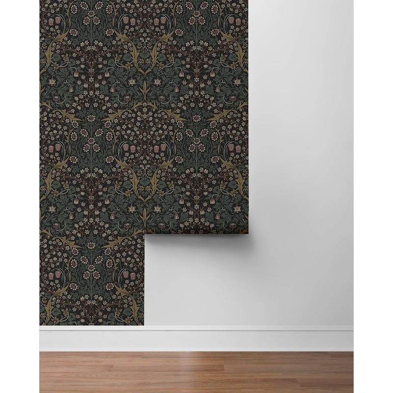Seabrook Designs Victorian Garden Floral Prepasted Wallpaper