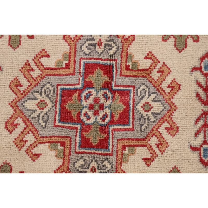 Kazak Oriental Accent Rug Handmade Beige Wool Carpet - 3'3"x 5'1"