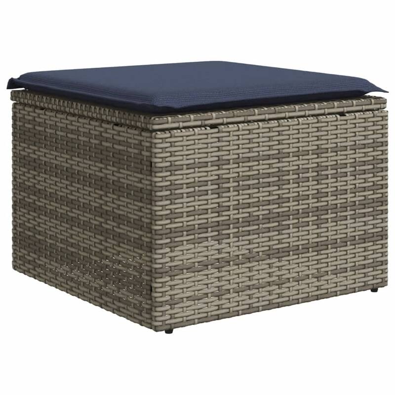 vidaXL 9 Piece Patio Sofa Set with Cushions Gray Poly Rattan - 161.6x27.2x116.0