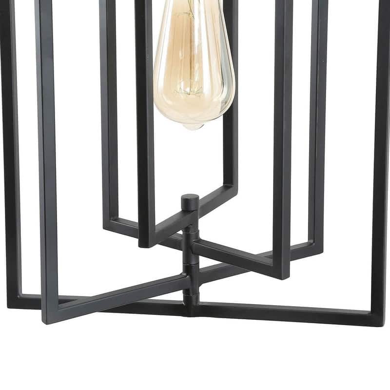 Contemporary 1-Light Black Rectangle Kitchen Island Pendant Lights - W12"xH20.4"