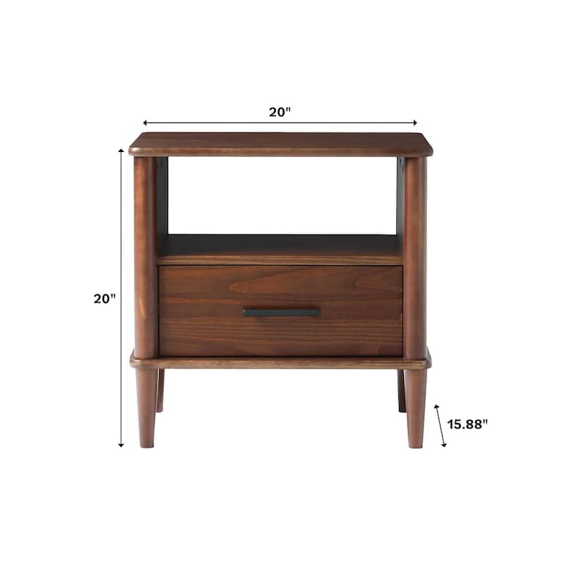Middlebrook Designs Mid-Century Modern Solid Wood Spindle Nightstand