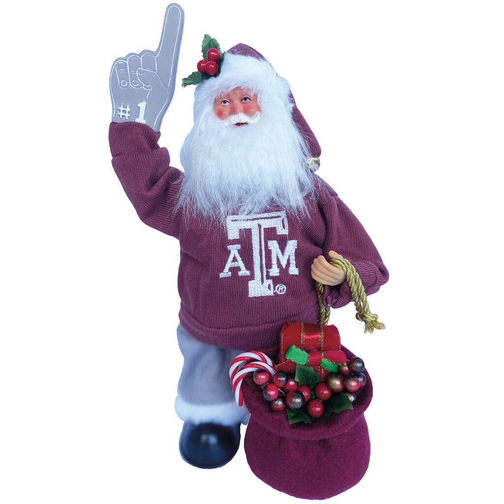 NCAA 12" Texas A and M Animated/Musical Santa