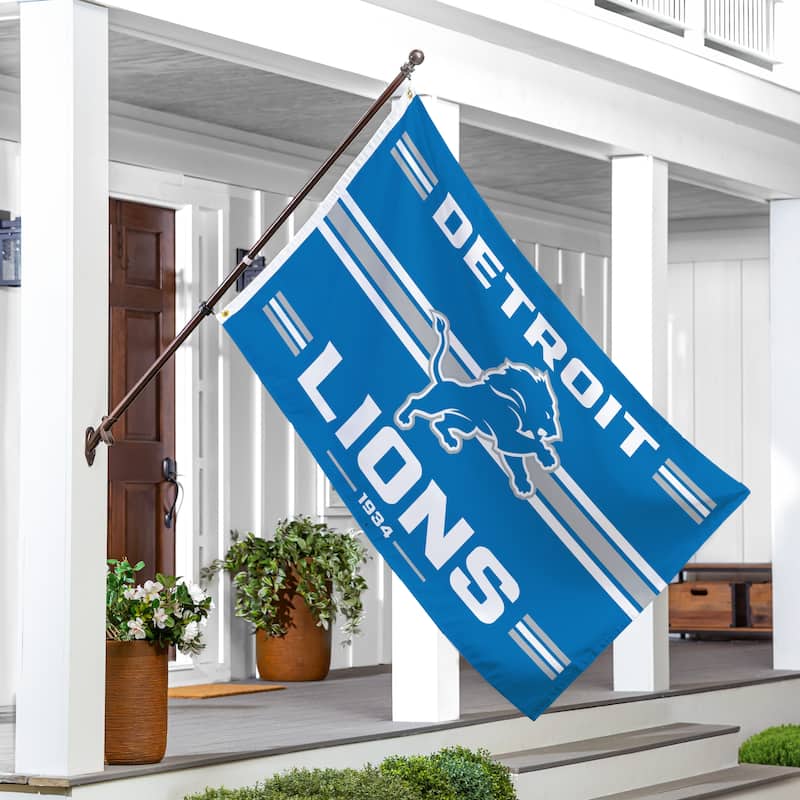 Detroit Lions Single Sided Flag w/ 2 Grommets, 3'x5' - Blue