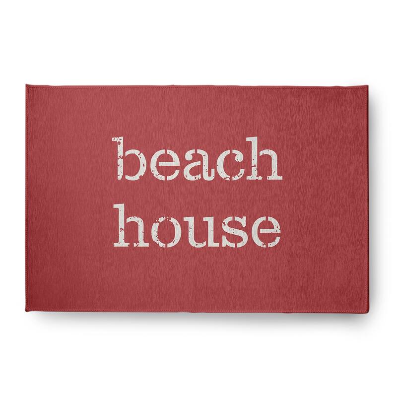 Beach House Nautical Chenille Rug - Ligonberry Red - 4' x 6'