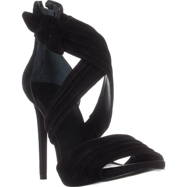 GUESS Azali2 Criss Cross Peep Toe Heels, Black - 11 us