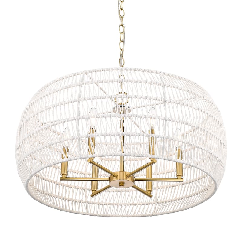 Golden Lighting 6808-6 Ellie 6 Light 28" Wide Drum Chandelier