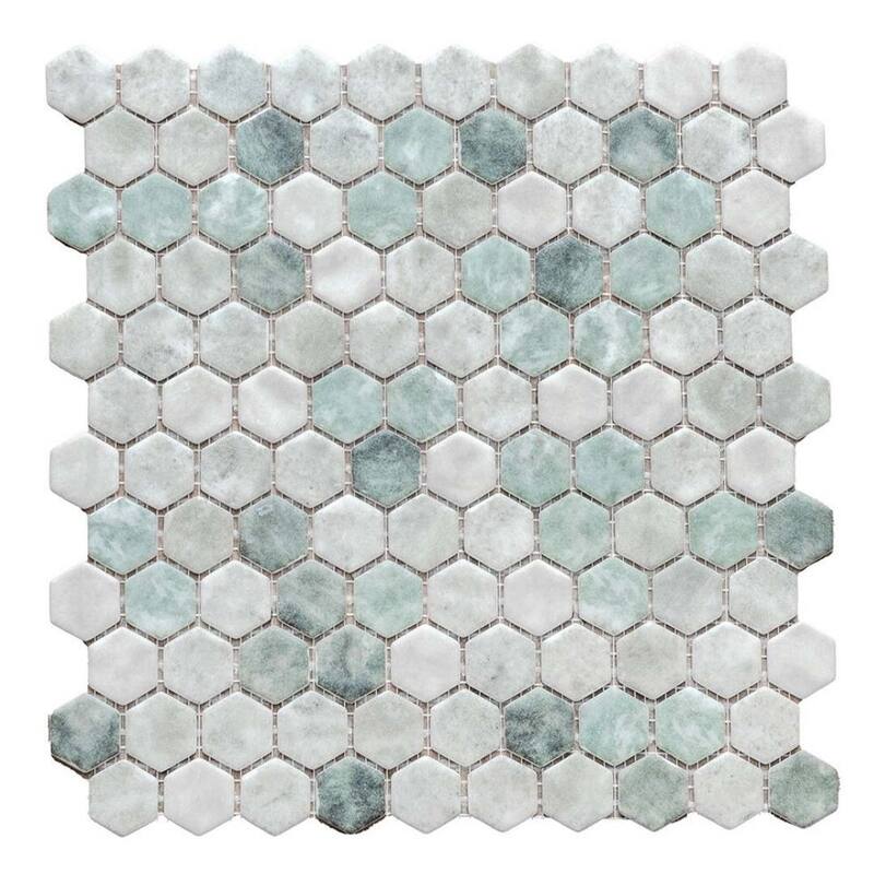 The Tile Life Eterna Hex 1x1 Glass Mosaic Floor & Backsplash Wall Tile