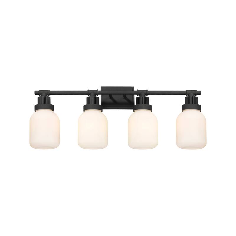 Innovations Lighting Somers - 4 Light 6" Wall-Mounted Bath Vanity Light - Textured Black/Matte White