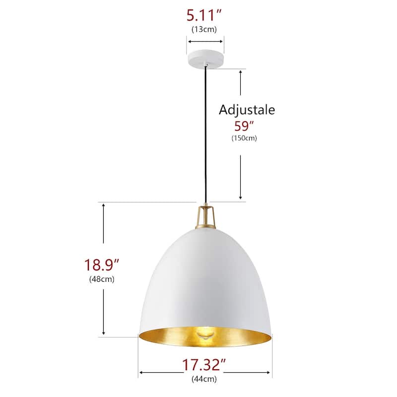 Industrial Dome Metal Hanging Pendant Light Fixtures for Kitchen Island