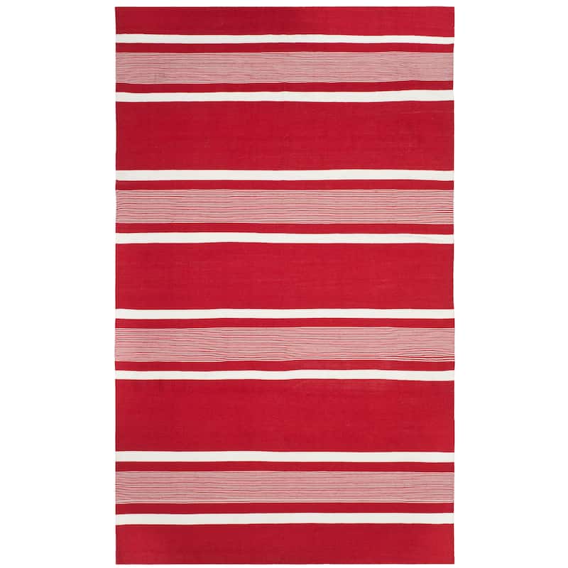 Lauren Ralph Lauren Hanover Stripe Nautical & Coastal Polyester Rug - 6' x 9' - Red
