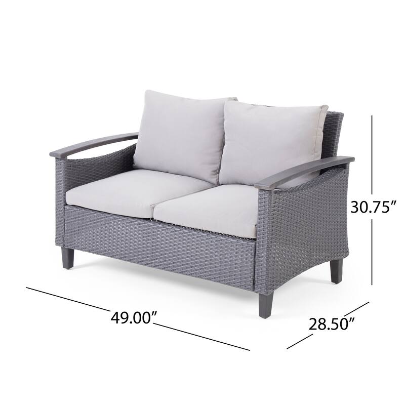 Isla Outdoor 4-seater Coffee Table Chat Set by Christopher Knight Home