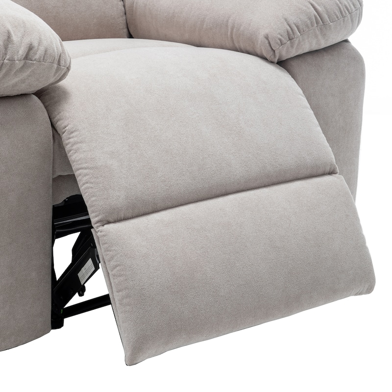 Power Recliner Chair with Heating & Massage, Velvet Electric Recliner with Side Pockets, Ergonomic Lounge Sofa Chair
