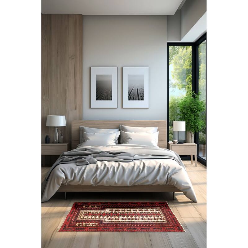 ECARPETGALLERY Hand-knotted Teimani Cream Wool Rug - 3'2 x 4'9