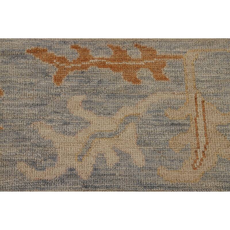 Hand Knotted Oriental 100% Wool Carpet Transitional All-Over Beige & Ivories Oushak Area Rug - 13' 8'' X 9' 10''