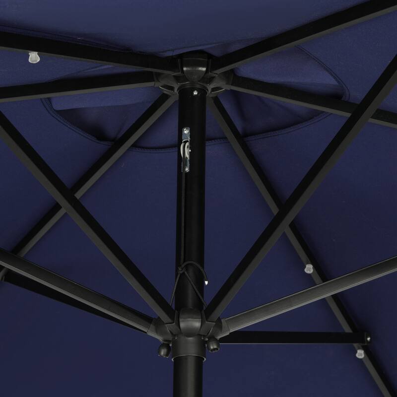 Island Umbrella Nassau 6.5-ft x 10-ft Rectangular Market Umbrella with LED Bulb Lights - Breez-Tex Canopy