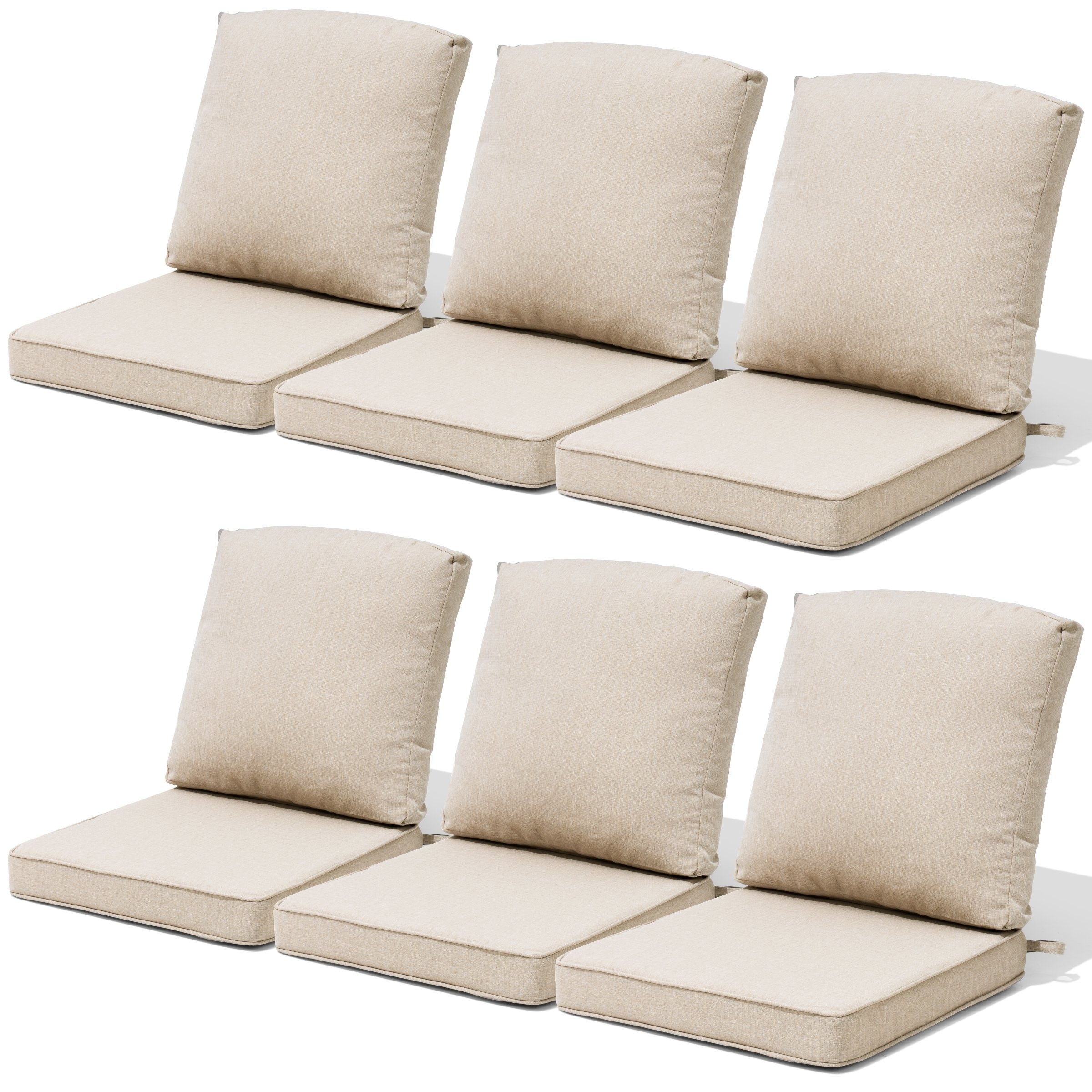 22''D x 21''W x 3.5''T Patio Fabric Outdoor Seat Cushions Set (Seat & Back)