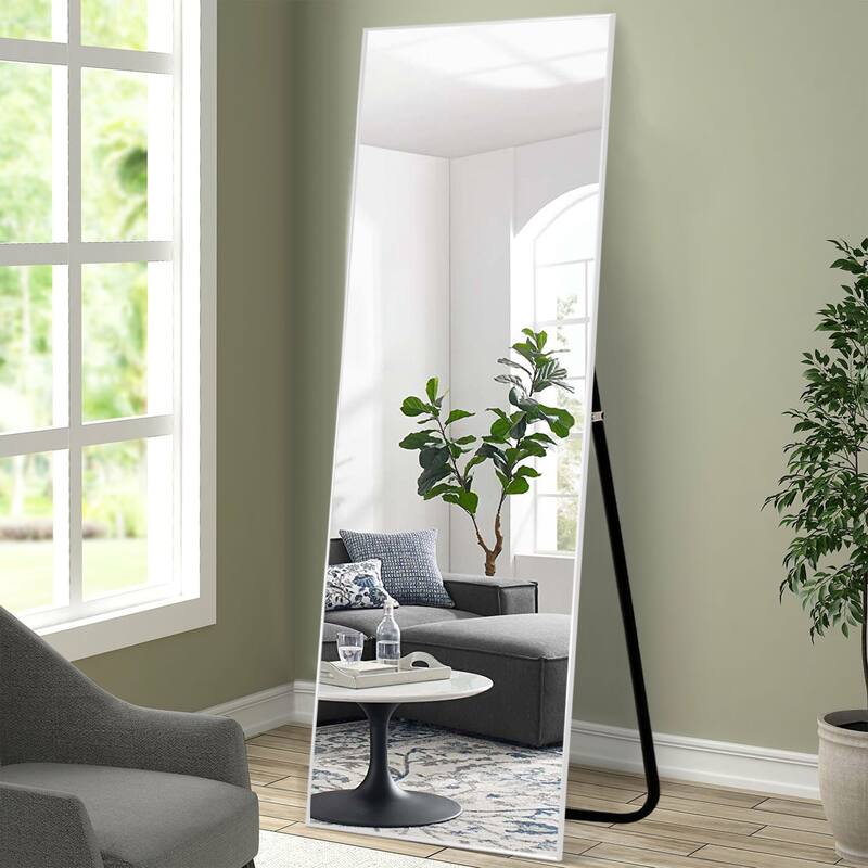 HomeRoots Narrow Minimal Gold Full-length Floor Mirror With Standing - 24