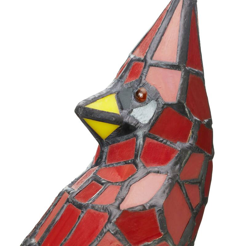River of Goods Red Stained Glass 13-inch Cardinal Accent Lamp - 8"L x 4.5"W x 13.5"H