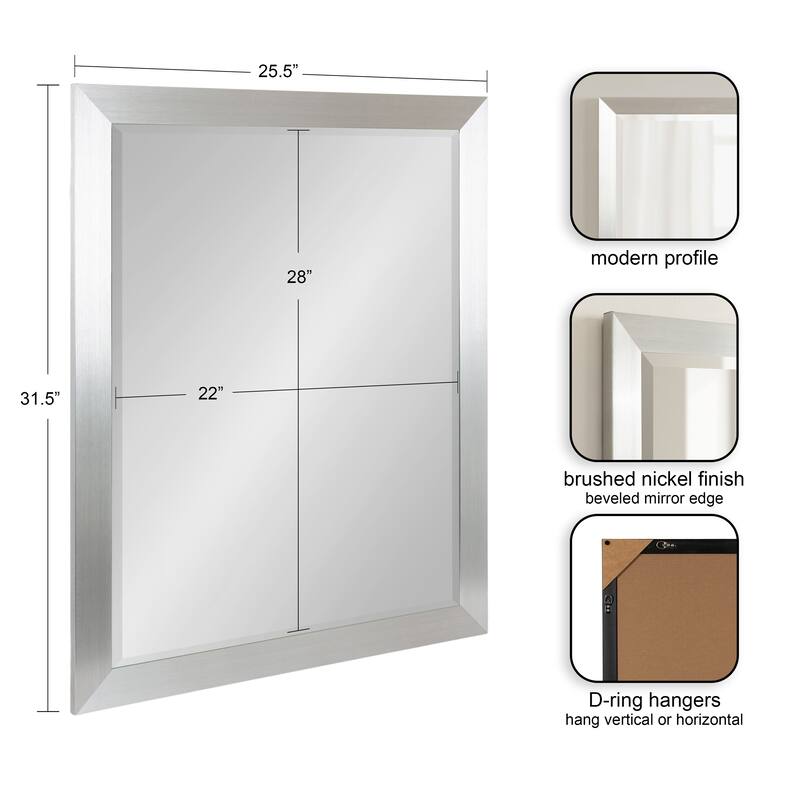 Kate and Laurel Cressna Rectangle Bathroom Wall Mirror