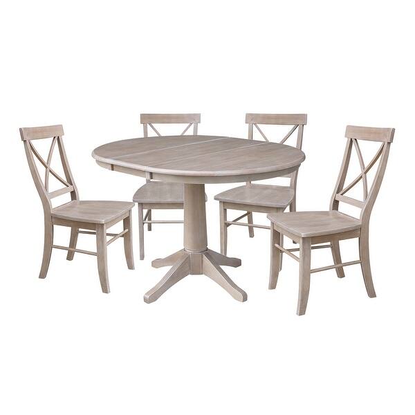 Shop 36 Round Extension Dining Table With Four Chairs Washed