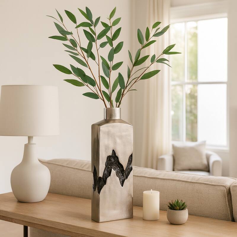 Artistic Table Vase with Fractured Finish for Home Decor