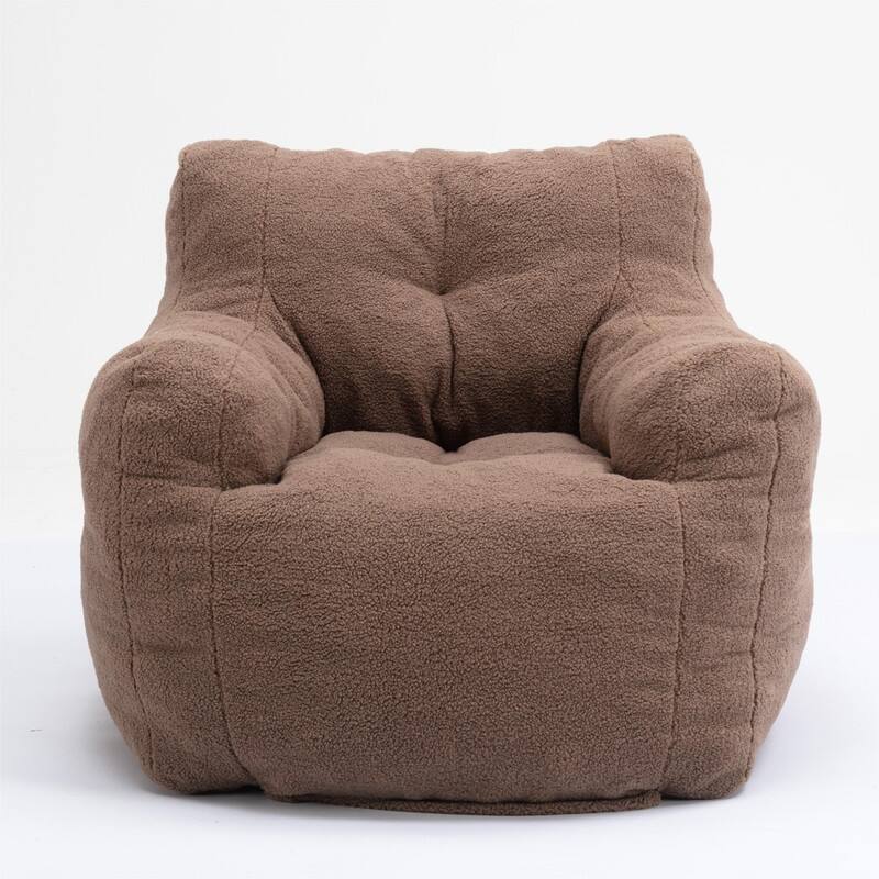 Ultra-Soft Teddy Fabric Memory Foam Bean Bag Chair