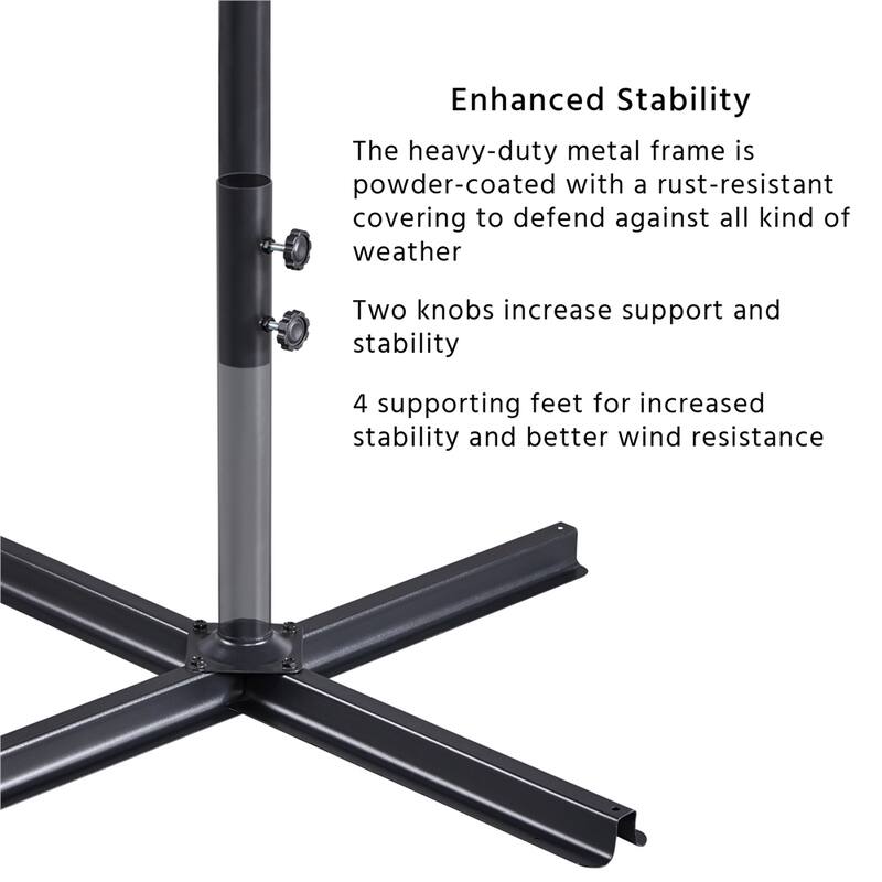 Yaheetech 10 Ft Patio Offset Umbrella Outdoor Hanging Cantilever Umbrella with Crank & Cross Base