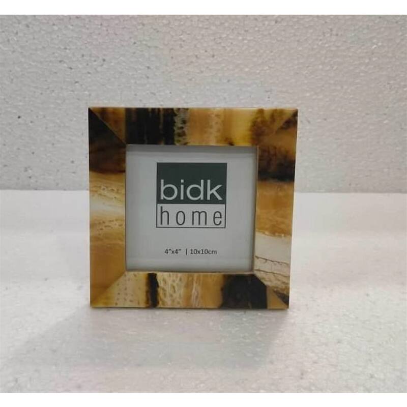 Horn Tone Picture Frame - for 4" x 4" Photo - Brown and Black - 4-inchx4-inch