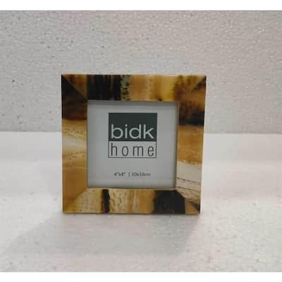 Horn Tone Picture Frame - for 4" x 4" Photo - Brown and Black - 4-inchx4-inch