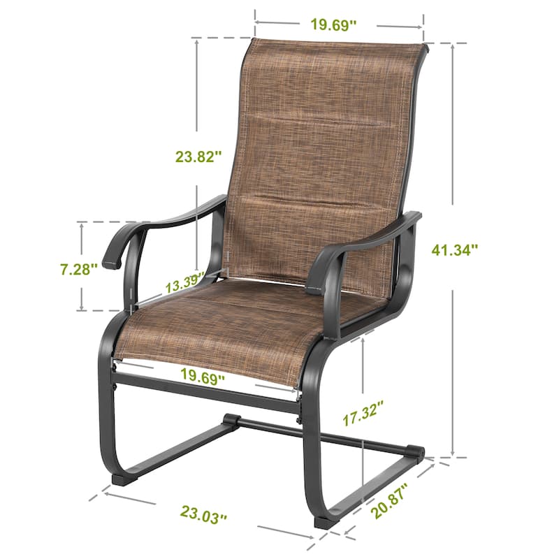 Outdoor Patio Dining Chairs, Breathable Textilene, Iron Frame