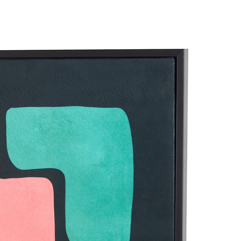 Canvas Geometric Framed Wall Art with Black Frame - Set of 2 Multi Colored - Roche River Decor