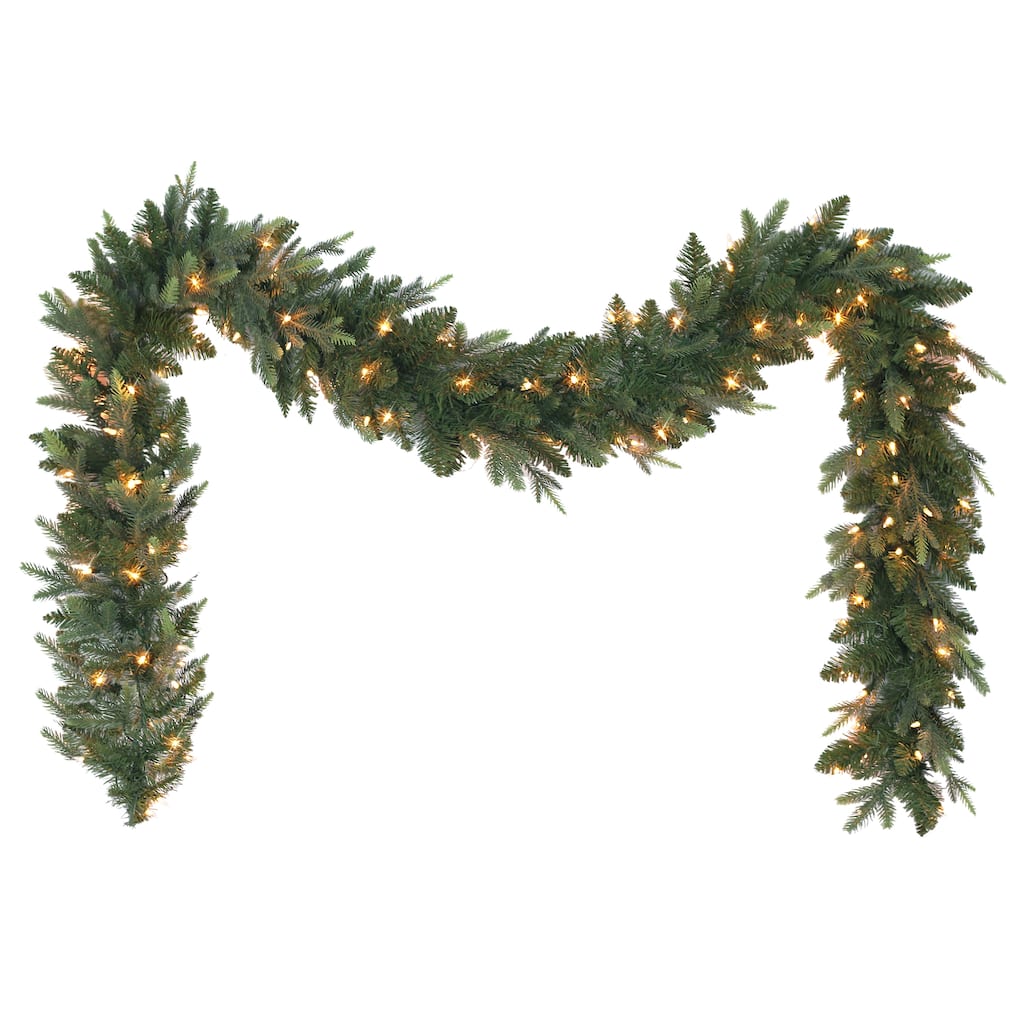 Puleo International 9 ft. x 10" Pre-Lit Balsam Fir Garland - 9.8