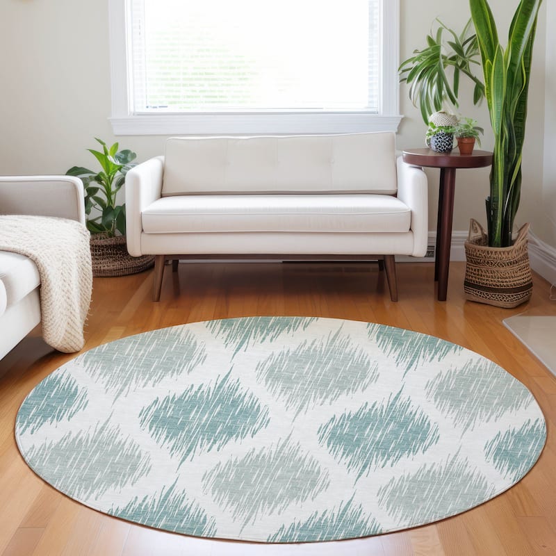 Machine Washable Indoor/ Outdoor Chantille Contemporary Geo Rug