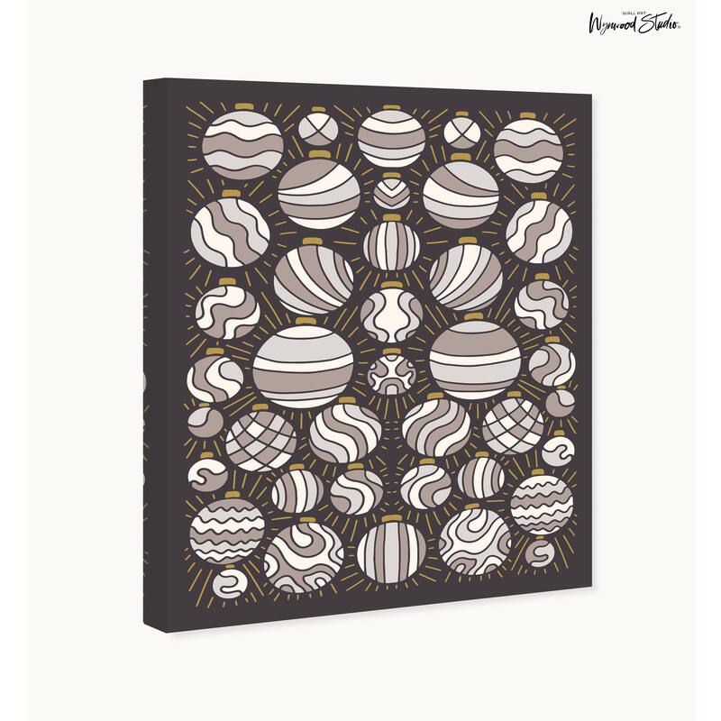 Wynwood Studio Canvas Holiday and Seasonal Take them all ornaments Gray Modern & Contemporary Wall Art Canvas Print