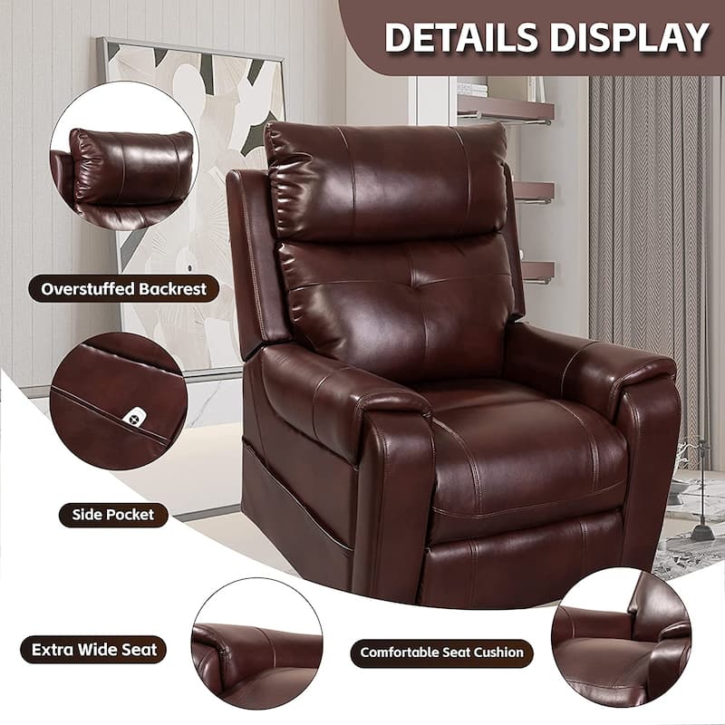 Leather Lift Chair Elderly Recliners Power Recliner Sofa Chair with ...