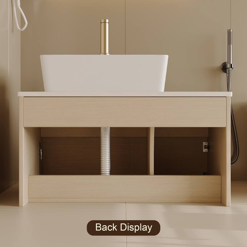 31.5 Inches Floating Single Small Bathroom Vanity with Sink