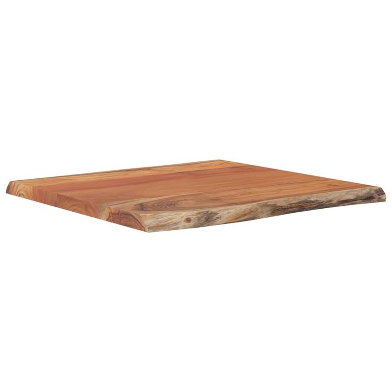 vidaXL Table Top Replacement Board Tabletop Accessory Solid Wood Live Edge - 23.6 x 23.6 x 1 in