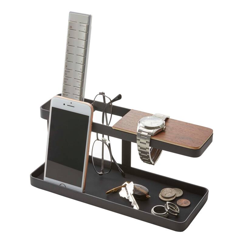 Yamazaki Home Desk Organizer, Steel - L 3.82 x W 9.65 x H 4.45 inches - Black