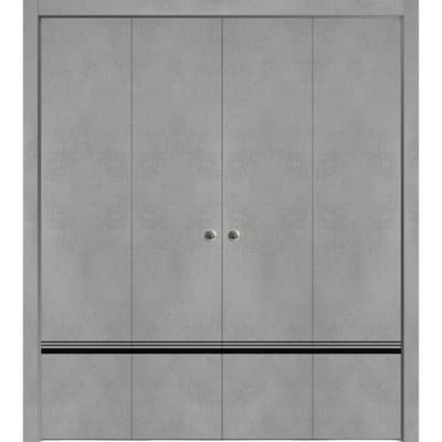 Double Bi-fold Doors Planum 0012 Concrete with Sturdy Tracks