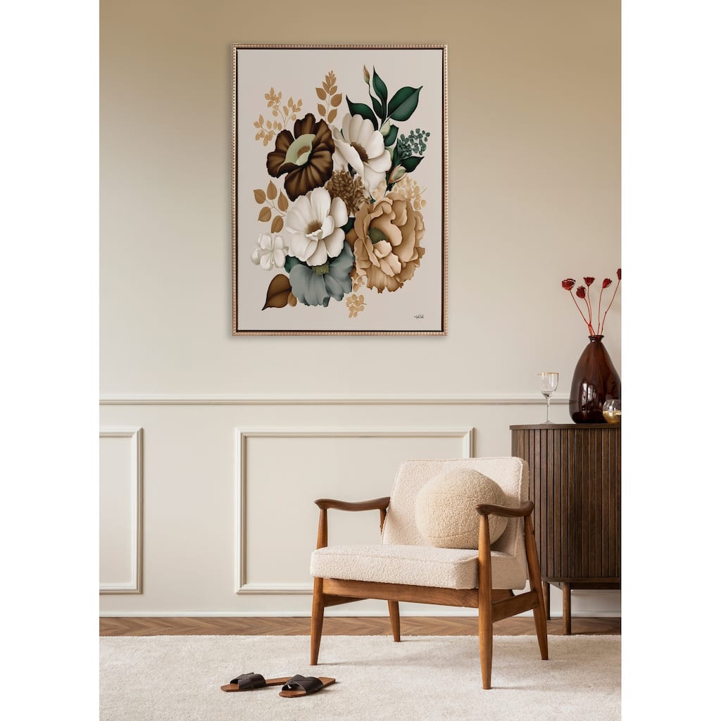 Sylvie Beaded Harvest Blooming Framed Canvas by Inkheart Designs