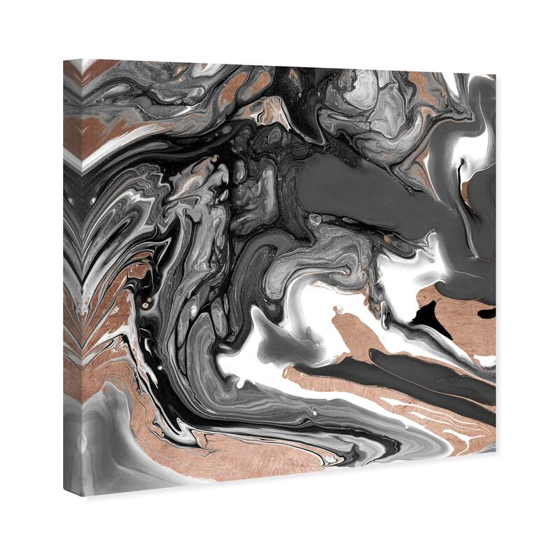 Wynwood Studio Canvas Abstract Classic Palette Black and Metallic Copper Modern & Contemporary Wall Art Canvas Print