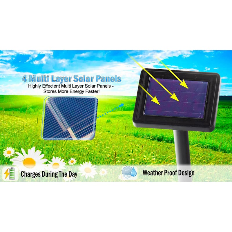 4pc Solar Powered LED Dog Paw Print Garden Walkway Lights - Solar Animal Pet Paws Lighting Outdoor Patio Decor