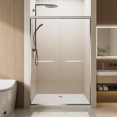 Chrome Aluminum Frame Double Sliding Shower Door