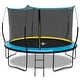 preview thumbnail 3 of 15, Fun Recreational Trampoline with Net And Sturdy Design Blue 12 FT